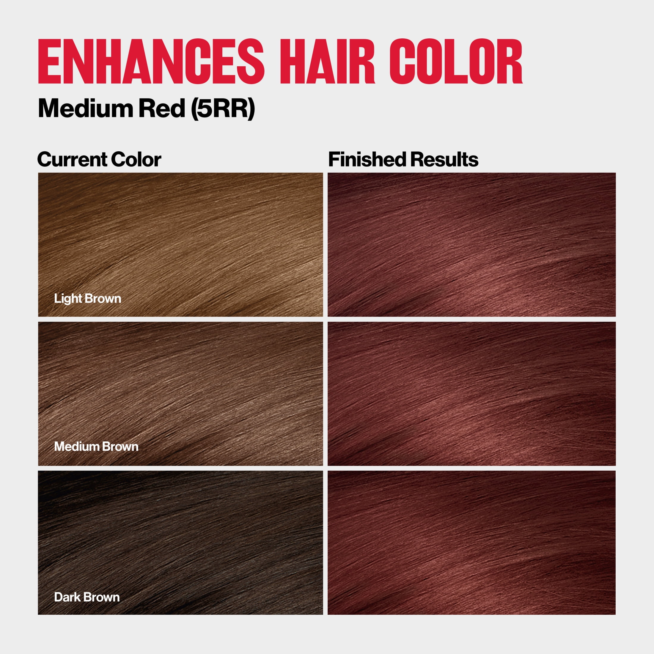 (3 pack) Revlon ColorSilk Tone + Gloss + Care Demi-Permanent Hair Color, 5RR Medium Red, 4.5 fl oz