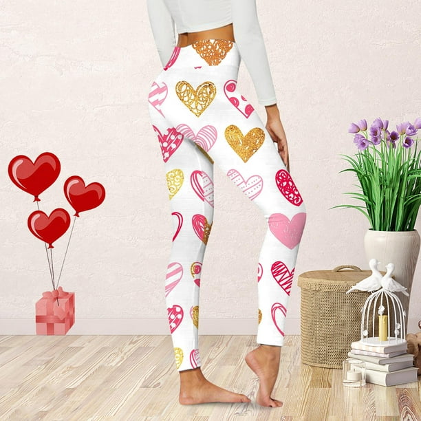 Moonker Valentines Day Gift Sets Women's Legging Ladies Yoga Leggings Cute  Printed Valentine Day Casual Comfortable Leggings