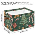 thumbnail image 4 of Yayeee Canvas Storage Basket with Handles for Shelves Fabric Bins Closet Organizer, Brown Christmas Gingerbread, 4 of 8