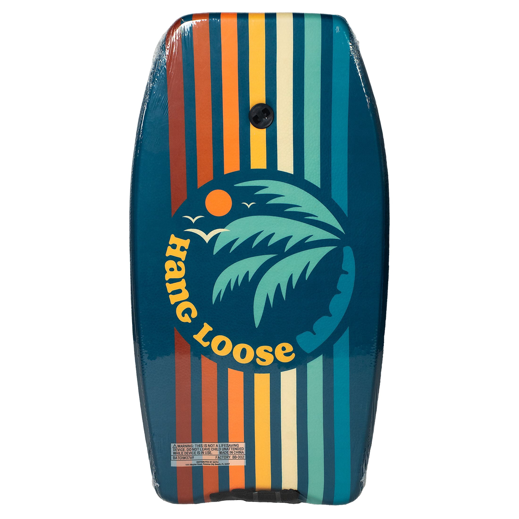 (2 pack) Bluewater Beach 33" Foam Bodyboard with Leash, 95-125 lbs., Hang Loose Print