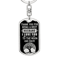 thumbnail image 5 of Daddy Thank You Keychain Stainless Steel or 18k Gold Dog Tag Keyring, 5 of 16