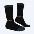 thumbnail image 2 of Unisex Trendy Socks - 2 Pairs with Sleek Black Design Subtle Orange & Yellow Wave Pattern Perfect for All Seasons, 2 of 5