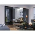 thumbnail image 2 of 4 Panel Room Dividers Glass Doors 96 x 96 Inches ( 4-24" Panels ), Black Frame Smoked Glass Sliding Doors by Doors22, 2 of 2