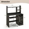 thumbnail image 3 of Gymax Bureau d'Ordinateur avec Station de Charge 43,5 Pieds' Table de Jeu Poste de Travail avec Plateau pour Clavier, 3 of 10