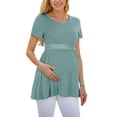 thumbnail image 3 of Women's Maternity Tops Shirts Short Sleeve Pregnancy Clothes 3-Pack, 3 of 7