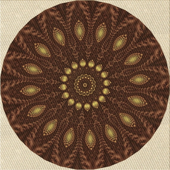 Ahgly Company Indoor Square Patterned Peru Brown Area Rugs, 6' Square