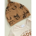 thumbnail image 6 of RUINIXCW Western Baby Boy Cowboy Outfit My First Rodeo Newborn Baby Boy Hospital Coming Home Clothes Infant Riding Print Long Sleeve Romper and Pants Hat Set, 6 of 9
