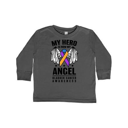 

Inktastic My Hero is Now My Angel Bladder Cancer Awareness Gift Toddler Boy or Toddler Girl Long Sleeve T-Shirt
