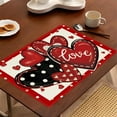 thumbnail image 6 of TERGAYEE Valentines Tablecloth Valentine's Day Placemats Love Placemats Decorative Table Printed Placemats Valentines Day Decorations, 6 of 6