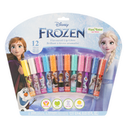 Disney Frozen Elsa Anna 12 Pcs Plant Based Lip Gloss Set, Perfect Birthday Gifts for Girl Age 3+