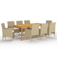 thumbnail image 1 of vidaXL 9 Piece Garden Dining Set Beige, 1 of 5