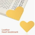 thumbnail image 2 of Clearance Under 5$ Leather Love Book Corner Protector Yellow, Fdelink Leather Heart Bookmarks Winjeto Cute Corner Page Book Marks for Teachers Students Book Reading Lovers for S-chool Home, 2 of 4
