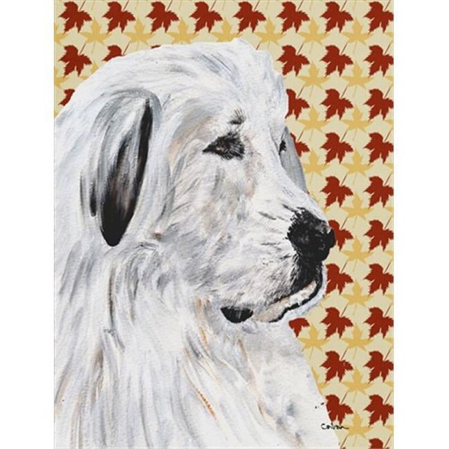 Carolines Treasures SC9690GF Great Pyrenees Fall Leaves Flag Garden Size