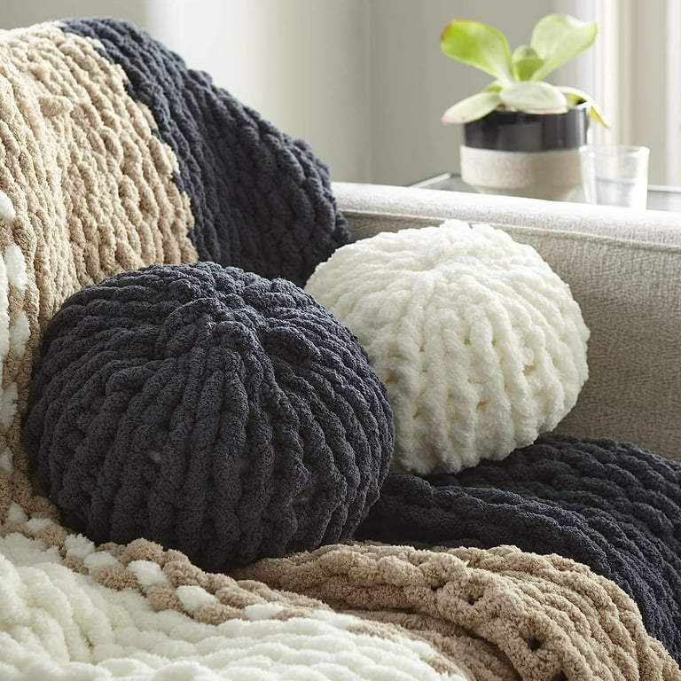 DIY Chunky Chenille Yarn Thick Fluffy Yarn Soft Fluffy Crochet Yarn for  Knitting