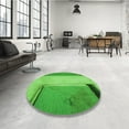 thumbnail image 4 of Ahgly Company Machine Washable Indoor Round Transitional Emerald Green Area Rugs, 6' Round, 4 of 7