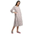 thumbnail image 3 of Moomaya Cotton Sleepwear For Ladies Printed Round Neck Button Placket Nightdress, 3 of 6
