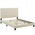 thumbnail image 2 of Melanie King Tufted Button Upholstered Fabric Platform Bed - Beige, 2 of 5