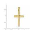 thumbnail image 3 of 14k Yellow Gold Hollow Cross Pendant Charm, 3 of 4