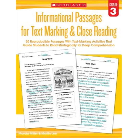 Pre-Owned Informational Passages for Text Marking Informational Passages for Text Marking & Close Reading: Grade 3: 20 Reproducible Passages with Text-Marking Activities , (Paperback)