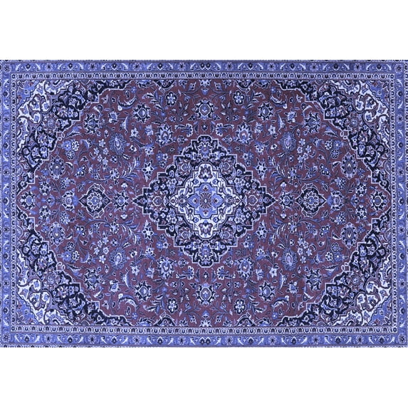 Ahgly Company Indoor Rectangle Medallion Blue Traditional Area Rugs, 3' x 5'