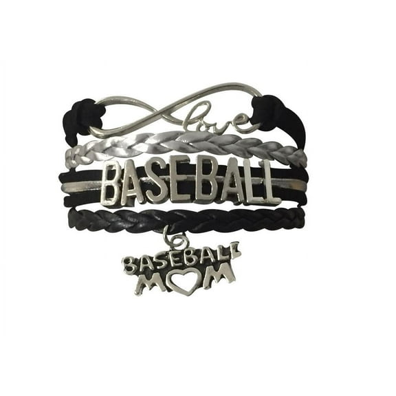 Baseball Mom Infinity Bracelet- Black -
