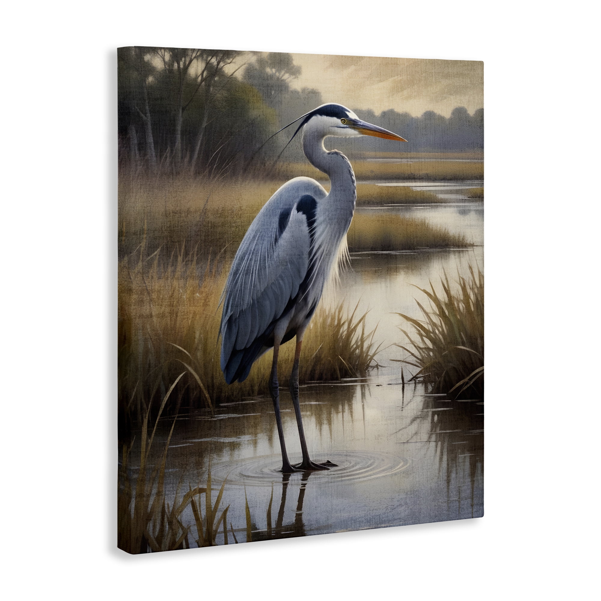 Stupell Industries Heron in Serene Marshlands Canvas Wall Art, design by Susan Arnot