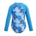 thumbnail image 2 of Sxiwei Kids Girls One Piece Rashguard Swimsuit Long Sleeve Zipper Sun Protective Swimwear Bathing Suit Blue Flower 10, 2 of 7