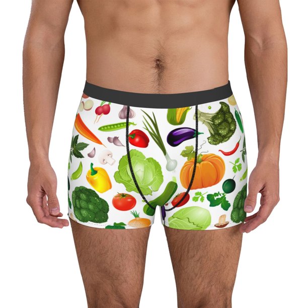 Balery Vegetables2 Calzoncillos bóxer para hombre, ropa interior de algodón suave y transpirable con cinturilla de nailon-Small