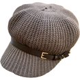 thumbnail image 4 of CoCopeaunts Newsboy Cap Summer Women Knit Mesh Breathable Baker Boy Painter Hat Adjustable Belt Pure Color Shade Beret Hat, 4 of 7