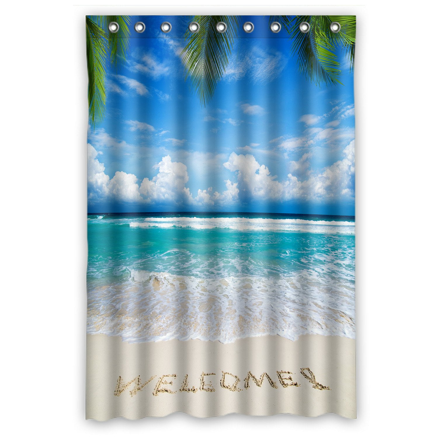 PHFZK Tropical Island Palm Trees Shower Curtain, Written in a