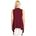thumbnail image 5 of Made by Johnny Women's Lightweight Sleeveless Draped Open Cardigan XXL WINE, 5 of 6