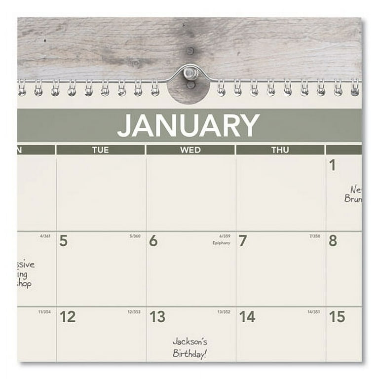 Recycled Wall Calendar, Unruled Blocks, 15 x 12, Sand/Green Sheets, 12-Month (Jan to Dec): 2024 Recycled Wall Calendar, Unruled Blocks, 15 x 12, Sand/Green Sheets, 12-Month (Jan to Dec): 2024