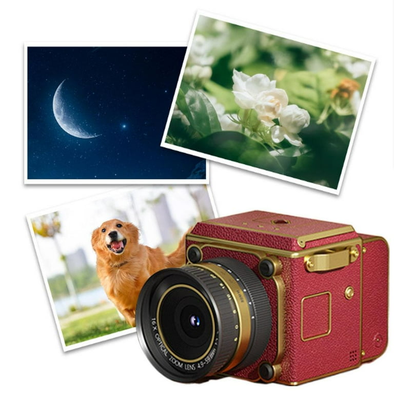 4K Mini Retro Digital Camera, Dual-Lens Simulation CCD Camera With
