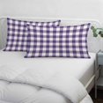 thumbnail image 4 of Purple Checkered Lumar Pillow Covers, Farmhouse Buffalo Plaid Soft Breathable Throw Pillow Cases with Invisible Zipper, Decorative Pillowcase Pillows Protectors for Sofa Bed Chair 16"x24", 4 of 9