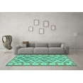 thumbnail image 3 of Ahgly Company Machine Washable Indoor Rectangle Southwestern Turquoise Blue Country Area Rugs, 2' x 4', 3 of 4