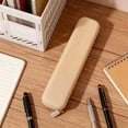 thumbnail image 5 of Kbndieu Zipper Pencil Case Pouch Simple Sturdy Multifunctional Stationery Organizer Khaki, 5 of 6