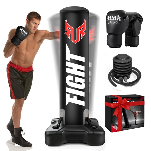 Saco de boxeo con base mejorada YORWHIN para adultos