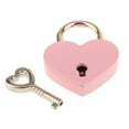 thumbnail image 2 of Add A Charming Touch To Your Locks With 3 Sets Small Metal Heart Shaped Padlock - Pink, With Key, 2 of 5