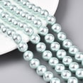 thumbnail image 4 of 5 strands Glass Pearl Beads Strands Round Light Cyan 12mm Hole: 0.8mm about 35pcs/strand 16.14''(41cm), 4 of 5