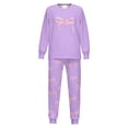 thumbnail image 7 of JAJAHO Girls Outfits Set 2 Piece Home Clothes Set Kids Bow Print Long Sleeve Crewneck Top Ankle-Tied Bottoms Ages 3-14 Years Trendy Outfit, 7 of 7