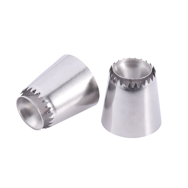Shisuyan 2Pcs Cake Decorating Tips Sphere Tips Stainless Steel Icing Piping Nozzles Tips for Pastry Cake Fondant Cupcake