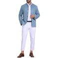 thumbnail image 2 of CHAQUETA DE TRAJE CASUAL PARA HOMBRE INSPIRE CHIC, CON CUELLO ALTO, DE UN SOLO BOTÓN, EN SUEDE, TALLA XL, AZUL, 2 of 6