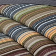 thumbnail image 5 of Chezmoi Collection Avery Striped Cotton Quilt Set Daybed Size, 5-Piece Soft Pre-Washed 100% Cotton Quilt, Multi-Color Green, 5 of 9