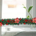 thumbnail image 3 of Hanging Ornaments No Light String Christmas Wreath 2.7 Meters Encryption With Decoration Garland Red Plant Rattan, 3 of 11