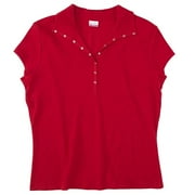 No Boundaries - Juniors' Plus Ribbed Snap Polo