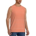 thumbnail image 2 of Disketp Orange Gingham Sleeveless Tshirts For Men, Muscle Shirts For Men Dry Fit Tank Top-3x-Large, 2 of 8