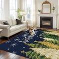 thumbnail image 2 of Large Area Rugs for Living Room Bedroom, Navy Blue Christmas 6'x9' Rug Washable Carpet Runner Indoor Outdoor, Xmas Tree Snowflakes Winter Non Slip Floor Mats Rug for Kitchen, Playroom, 2 of 8