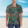 thumbnail image 2 of Balery red and green bow tie Camisas hawaianas de manga corta para hombre, camisas playeras de corte holgado, camisas de vacaciones con botones,Small, 2 of 7