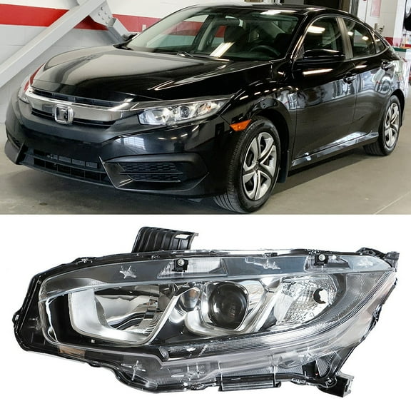 Fit for Honda Civic 2016-2018 Headlight Headlamp Housing Assembly (Front Left Driver Side, without Bulb)