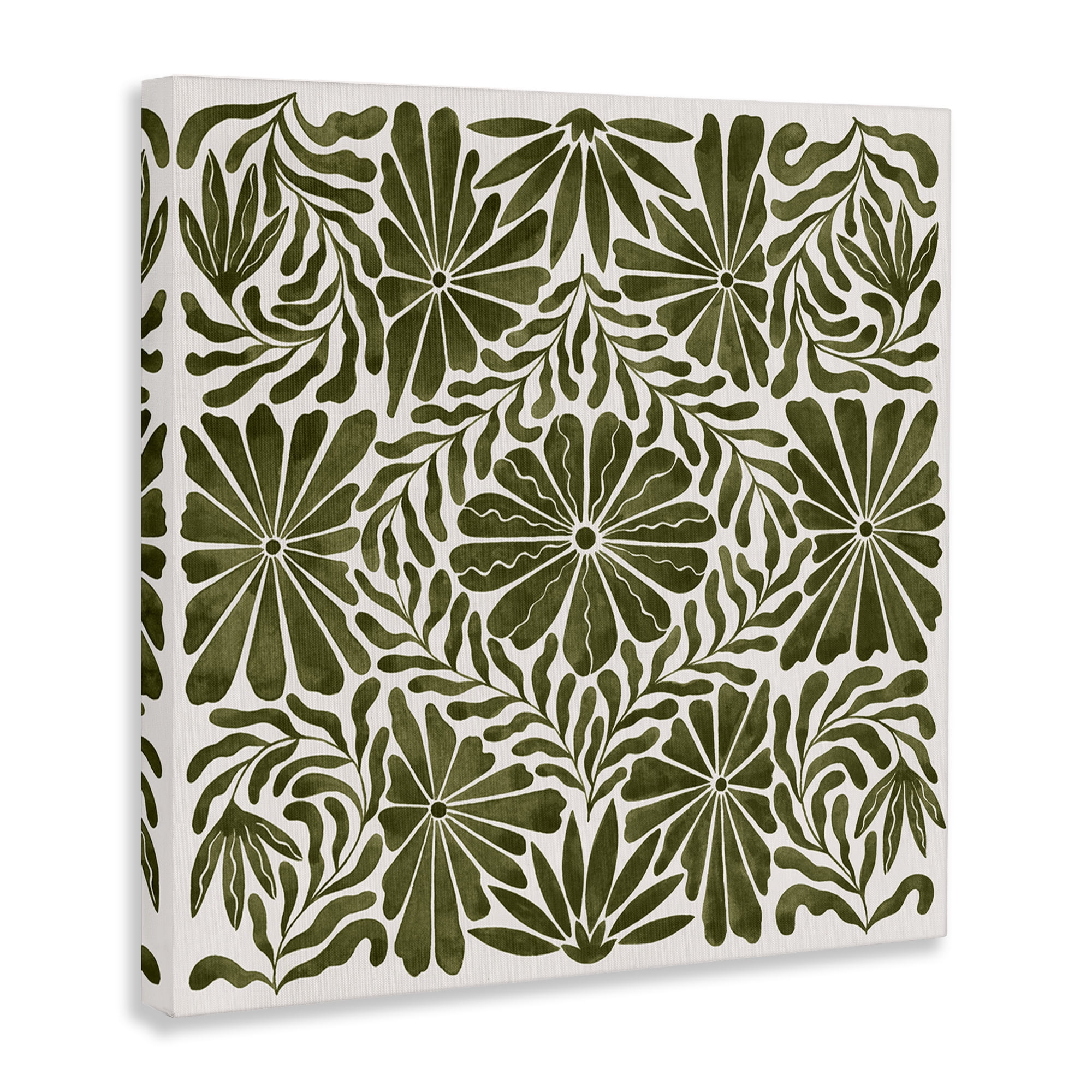 Stupell Industries Centric Circular Flowers Abstract Painting Wrapped Canvas Art Print Wall Art, 30 x 30